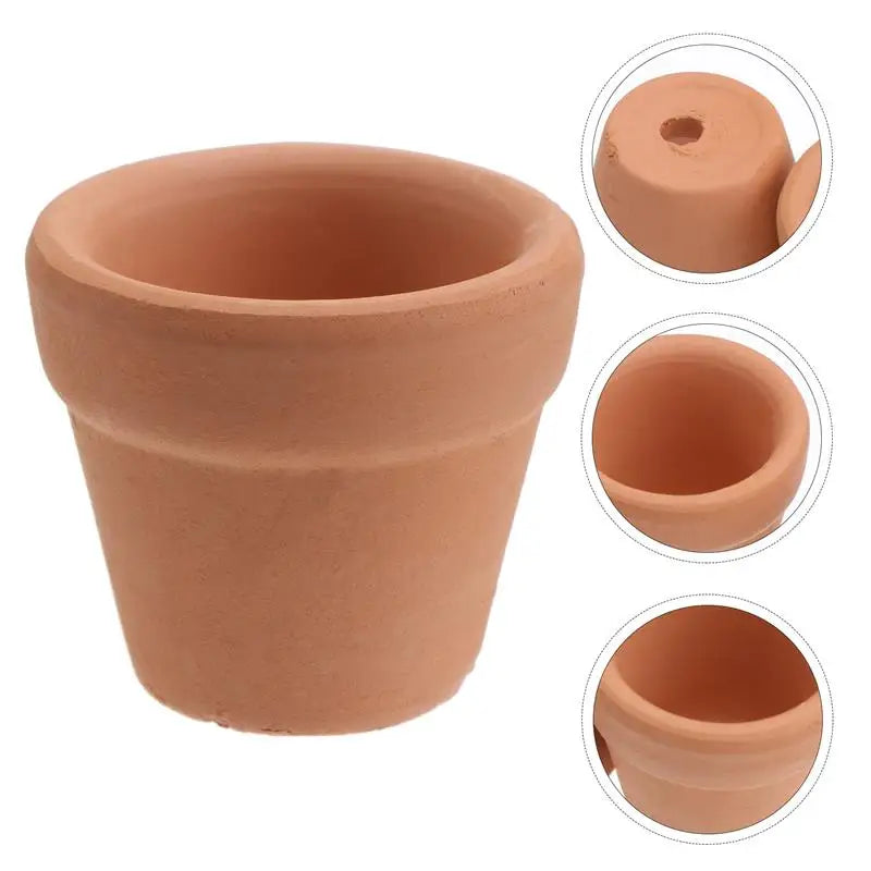 10Pcs 3x3cm Ceramic Pottery Planter Cactus Flower Pots Small Mini Terracotta Pot Clay Succulent Nursery Pots for Plants Crafts