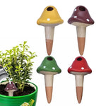 Terracotta Watering Spikes, Clay with Slow Release  Watering System 4pcs Colorful Cute Planters