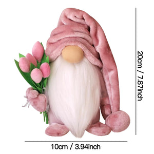 Gnome Holding Tulip Figurine