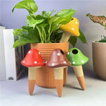 Terracotta Watering Spikes, Clay with Slow Release  Watering System 4pcs Colorful Cute Planters