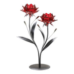 Beautiful Red Flowers Candle Holder