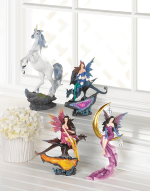 Fairy & Dragon Citrine Geode Figurine