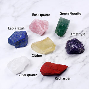 1 set crystal stone seven chakras Black cloth bag