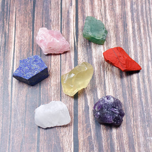 1 set crystal stone seven chakras Black cloth bag
