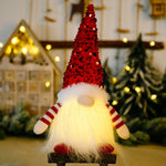 Gnome Lamp Luminous Christmas Mini Doll Tree Plush Hanging Pendant Decoration For Home Party Hanging Ornaments Xmas New Year