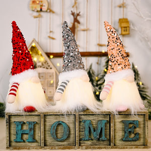 Gnome Lamp Luminous Christmas Mini Doll Tree Plush Hanging Pendant Decoration For Home Party Hanging Ornaments Xmas New Year
