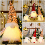 Gnome Lamp Luminous Christmas Mini Doll Tree Plush Hanging Pendant Decoration For Home Party Hanging Ornaments Xmas New Year