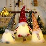 Gnome Lamp Luminous Christmas Mini Doll Tree Plush Hanging Pendant Decoration For Home Party Hanging Ornaments Xmas New Year