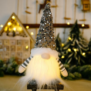 Gnome Lamp Luminous Christmas Mini Doll Tree Plush Hanging Pendant Decoration For Home Party Hanging Ornaments Xmas New Year