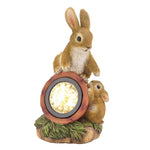 Rabbit Figurine W/ Solar Panel Light