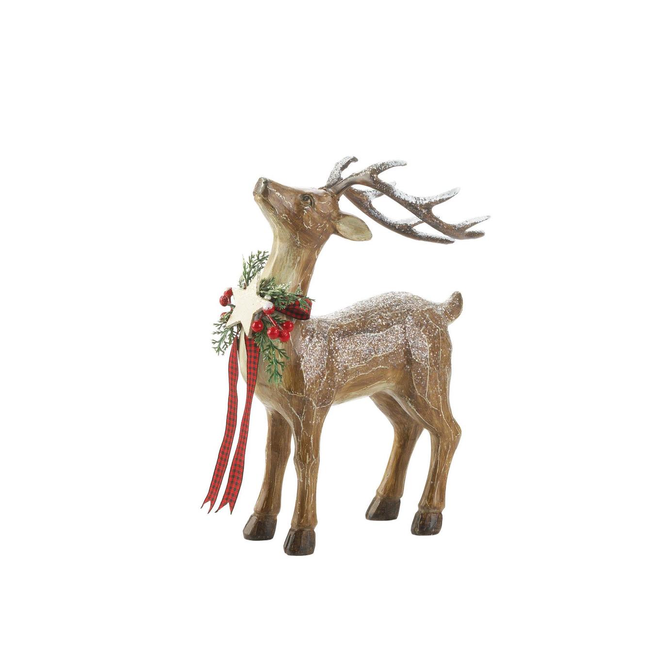 Rustic Holiday Doe Reindeer Statue
