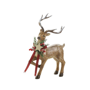 Rustic Holiday Reindeer Statue